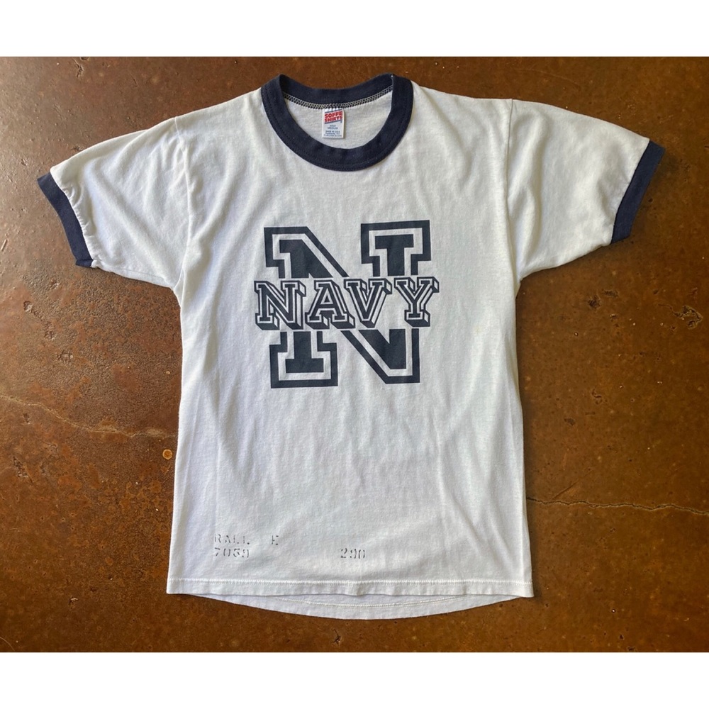80’s Vintage US Navy Ringer Tee, Military T-shirt